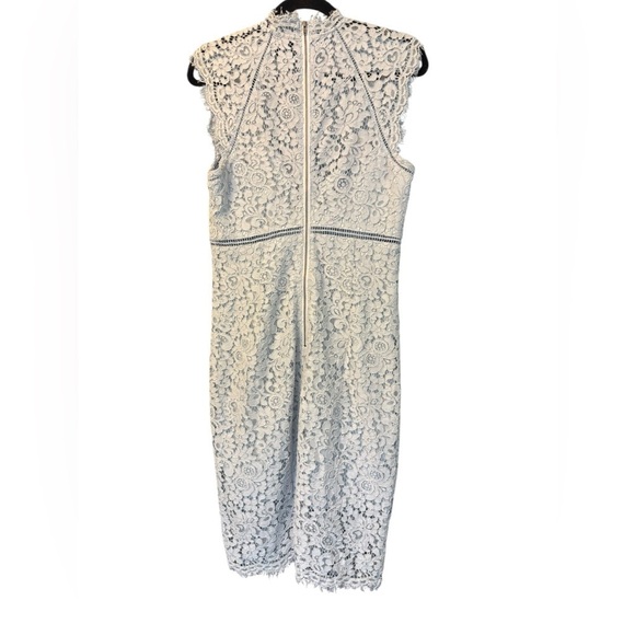 Bardot Light Blue Lace Panel Knee Length Dress High Neck Sleeveless Size 8/M - Picture 5 of 7
